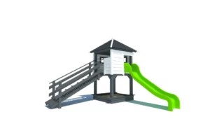 Plac zabaw C2 – wszechstronny zestaw do zabawy z domkiem i zjeżdżalnią