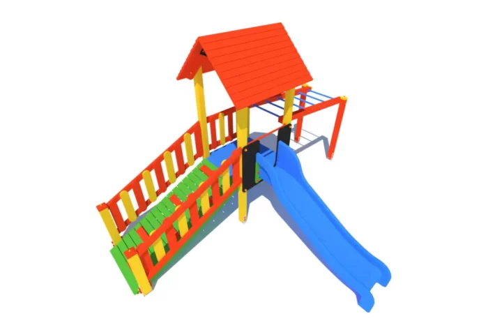 Zestaw Zabawowy K1-3 to rozbudowany system atrakcji dla dzieci w wieku od 0 do 12 lat, oferujący szeroki zakres aktywności ruchowych i zabaw edukacyjnych.