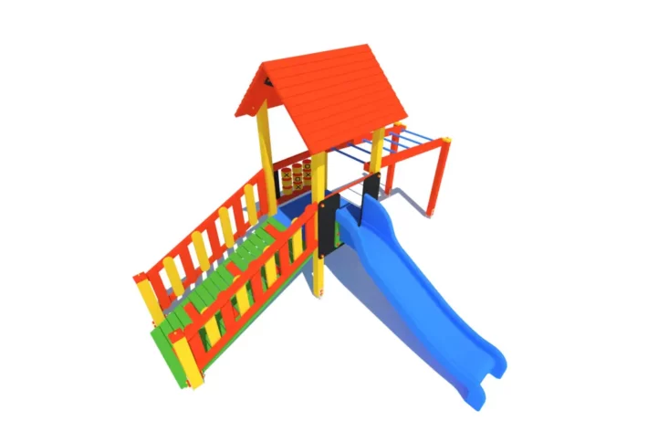 Zestaw Zabawowy K1-2 to rozbudowany system atrakcji dla dzieci w wieku od 0 do 12 lat, oferujący szeroki zakres aktywności ruchowych i zabaw edukacyjnych.