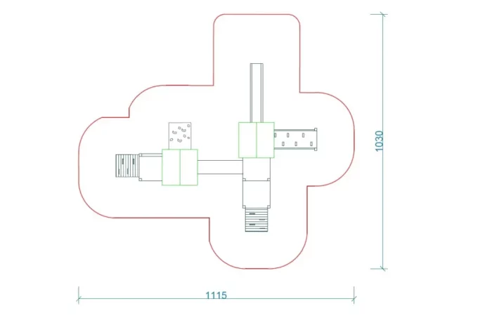 K17-szkic-wszechstronny-plac-zabaw-dla-dzieci Zestaw Zabawowy K17 to rozbudowany system atrakcji dla dzieci w wieku od 0 do 12 lat, oferujący szeroki zakres aktywności ruchowych i zabaw edukacyjnych.