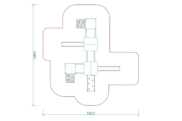 K18-szkic-wszechstronny-plac-zabaw-dla-dzieci Zestaw Zabawowy K18 to rozbudowany system atrakcji dla dzieci w wieku od 0 do 12 lat, oferujący szeroki zakres aktywności ruchowych i zabaw edukacyjnych.