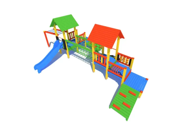 K22-1-2-wszechstronny-plac-zabaw-dla-dzieci Zestaw Zabawowy K22-1 to rozbudowany system atrakcji dla dzieci w wieku od 0 do 12 lat, oferujący szeroki zakres aktywności ruchowych i zabaw edukacyjnych.