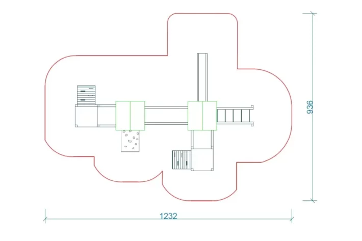 K22-1-szkic-wszechstronny-plac-zabaw-dla-dzieci Zestaw Zabawowy K22-1 to rozbudowany system atrakcji dla dzieci w wieku od 0 do 12 lat, oferujący szeroki zakres aktywności ruchowych i zabaw edukacyjnych.