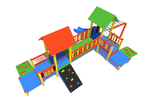 K22-2-1-wszechstronny-plac-zabaw-dla-dzieci Zestaw Zabawowy K22-2 to rozbudowany system atrakcji dla dzieci w wieku od 0 do 12 lat, oferujący szeroki zakres aktywności ruchowych i zabaw edukacyjnych.