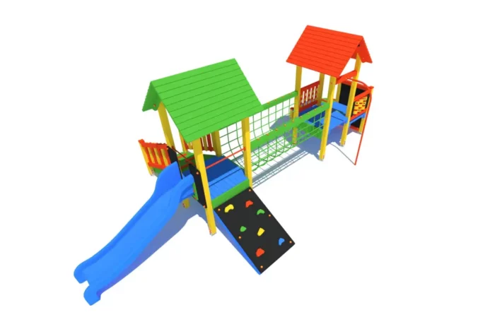 K23-2-3-wszechstronny-plac-zabaw-dla-dzieci Zestaw Zabawowy K23-2 to rozbudowany system atrakcji dla dzieci w wieku od 0 do 12 lat, oferujący szeroki zakres aktywności ruchowych i zabaw edukacyjnych.