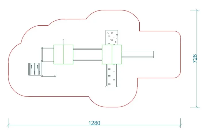 K23-2-szkic-wszechstronny-plac-zabaw-dla-dzieci Zestaw Zabawowy K23-2 to rozbudowany system atrakcji dla dzieci w wieku od 0 do 12 lat, oferujący szeroki zakres aktywności ruchowych i zabaw edukacyjnych.