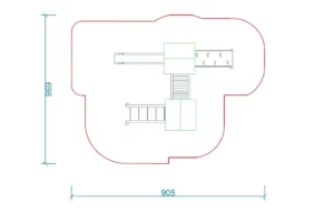 Zestaw zabawowy K25 to kompaktowe, ale wszechstronne rozwiązanie na plac zabaw, oferujące wspinanie, zjeżdżanie i gry edukacyjne.