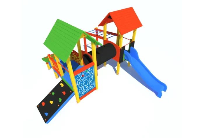 K26-1-wszechstronny-plac-zabaw-dla-dzieci Zestaw Zabawowy K26 to rozbudowany system atrakcji dla dzieci w wieku od 0 do 12 lat, oferujący szeroki zakres aktywności ruchowych i zabaw edukacyjnych.