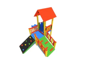 Zestaw Zabawowy K5 to rozbudowany system atrakcji dla dzieci w wieku od 0 do 12 lat, oferujący szeroki zakres aktywności ruchowych i zabaw edukacyjnych.