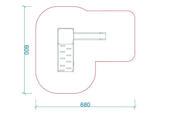 M70-szkic-kompaktowy-plac-zabaw-dla-najmłodszych Zestaw M70 to funkcjonalne urządzenie dla dzieci w wieku od 0 do 12 lat, łączące wspinanie i zjeżdżanie dzięki elementom takim jak ślizg, podest i trap wejściowy.