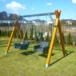 Plac zabaw P10 – wszechstronny zestaw do zabawy z domkiem, huśtawką i zjeżdżalnią