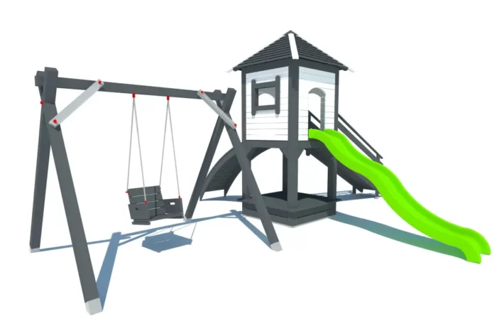 P20-4-funkcjonalny-plac-zabaw-dla-dzieci Plac zabaw P20 – wszechstronny zestaw do zabawy z domkiem, huśtawką i zjeżdżalnią