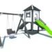Plac zabaw P20 – wszechstronny zestaw do zabawy z domkiem, huśtawką i zjeżdżalnią