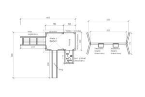 Plac zabaw P22 – wszechstronny zestaw do zabawy z domkiem, huśtawką i zjeżdżalnią