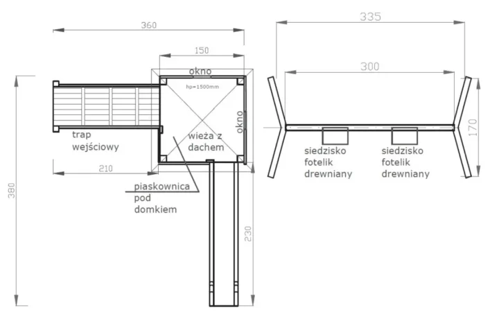 P5-szkic-funkcjonalny-plac-zabaw-dla-dzieci Plac zabaw P5 – wszechstronny zestaw do zabawy z domkiem, huśtawką i zjeżdżalnią
