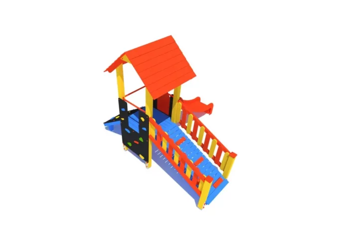 P73-2-wszechstronny-plac-zabaw-dla-dzieci Zestaw zabawowy P73 to imponująca konstrukcja dla dzieci w wieku od 0 do 12 lat, oferująca różnorodne możliwości zabawy, takie jak wspinanie, zjeżdżanie.