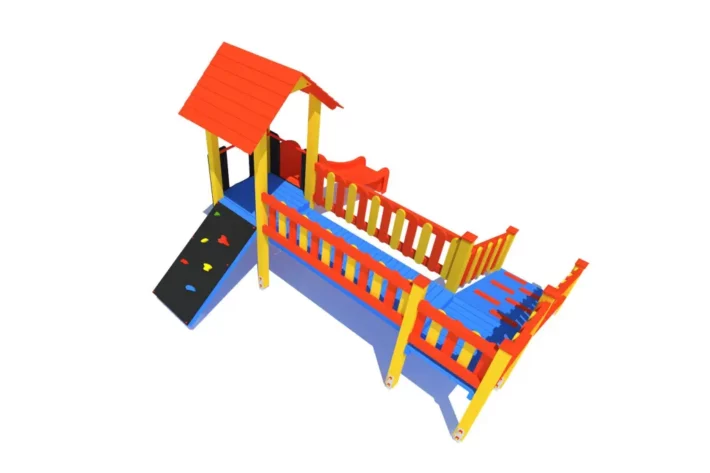 P74-3-wszechstronny-plac-zabaw-dla-dzieci Zestaw zabawowy P74 to imponująca konstrukcja dla dzieci w wieku od 0 do 12 lat, oferująca różnorodne możliwości zabawy, takie jak wspinanie, zjeżdżanie