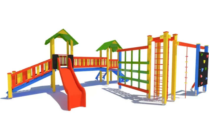 P79md-3-wszechstronny-plac-zabaw-dla-dzieci Zestaw zabawowy P79md to imponująca konstrukcja dla dzieci w wieku od 3 do 14 lat, oferująca różnorodne możliwości zabawy, takie jak wspinanie, zjeżdżanie, balansowanie i podciąganie.