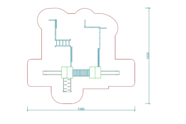 P80md-szkic-wszechstronny-plac-zabaw-dla-dzieci Zestaw Zabawowy P80md to rozbudowany system atrakcji dla dzieci w wieku od 3 do 14 lat, oferujący szeroki zakres aktywności ruchowych i zabaw edukacyjnych.