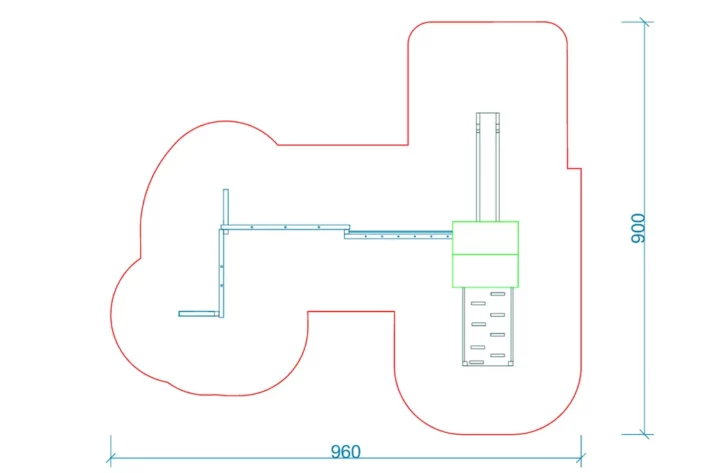 P82-szkic-Zestaw-zabawowy-dla-dzieci Zestaw zabawowy P82 to atrakcyjny i wszechstronny plac zabaw, który zachęca dzieci w wieku od 3 do 14 lat do aktywności fizycznej