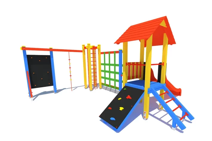 ZCertyfikowany plac zabaw P83 – bezpieczny zestaw PN-EN 1176 | Ogrodeco estaw zabawowy P83 to nowoczesny plac zabaw, który oferuje szerokie możliwości aktywnej zabawy dla dzieci w wieku od 3 do 14 lat