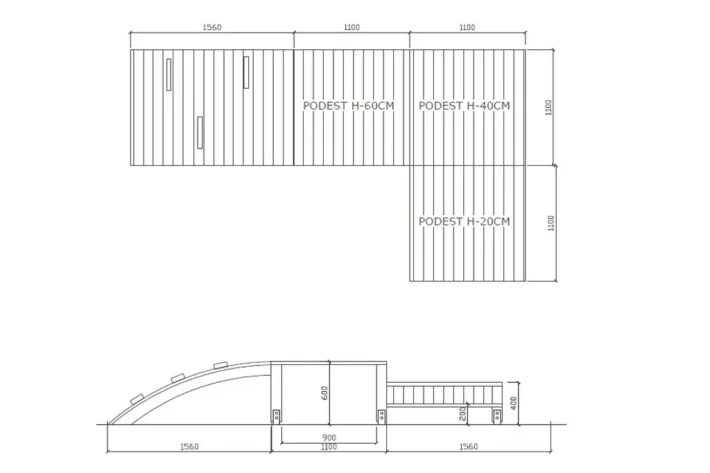 PP16-podest-segmentowy-szkic-dog-park-dla-zwierzat park dla psów, który jest miejscem radości i zdrowia dla czworonogów oraz ich opiekunów