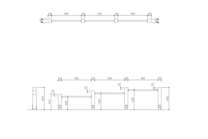 PP6-poprzeczka-potrójna-szkic-dog-park-dla-zwierzat park dla psów, który jest miejscem radości i zdrowia dla czworonogów oraz ich opiekunów