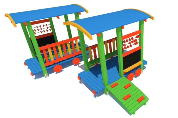 Wagon "liczydło" PE5 to innowacyjne rozwiązanie o kompaktowych wymiarach (szerokość 1,10 m, długość 2,00 m oraz wysokość 2,00 m), które sprawi, że każdy plac zabaw stanie się ulubionym miejscem dzieci.
