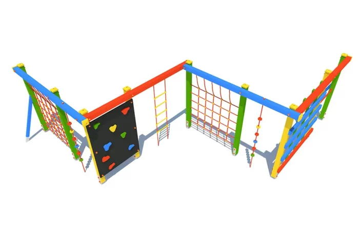 US1-2-Urzadzenie-sprawnościowe-Zygzak Urządzenie sprawnościowe Zygzak US1 to wszechstronny zestaw do wspinaczki i podciągania, dedykowany dzieciom w wieku od 3 do 12 lat.