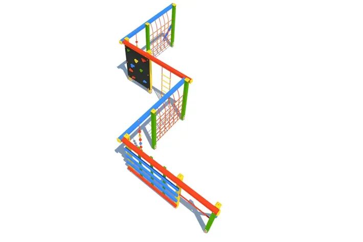 US1-4-Urzadzenie-sprawnościowe-Zygzak Urządzenie sprawnościowe Zygzak US1 to wszechstronny zestaw do wspinaczki i podciągania, dedykowany dzieciom w wieku od 3 do 12 lat.