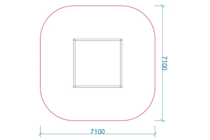 US5-szkic-Urzadzenie-sprawnosciowe-Kwadrat Urządzenie sprawnościowe Kwadrat US5 to wszechstronny zestaw dla dzieci w wieku od 3 do 12 lat, zaprojektowany z myślą o wspinaczce i podciąganiu na różnych elementach, takich jak siatki linowe, liny wspinaczkowe, ścianka wspinaczkowa, drabinka linowa i metalowe drążki.