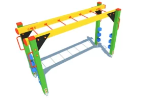 Urządzenie sprawnościowe DRABINKA POZIOMA to nowoczesny i funkcjonalny element placu zabaw, stworzony z myślą o dzieciach w wieku od 3 do 12 lat.