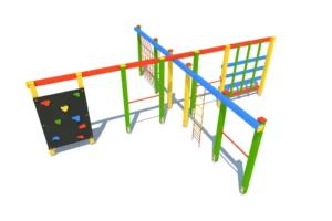 Urządzenie sprawnościowe GWIAZDA to nowoczesny i funkcjonalny element placu zabaw, stworzony z myślą o dzieciach w wieku od 3 do 12 lat.