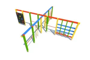 Urządzenie sprawnościowe GWIAZDA to nowoczesny i funkcjonalny element placu zabaw, stworzony z myślą o dzieciach w wieku od 3 do 12 lat.