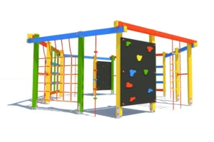 Urządzenie sprawnościowe SZEŚCIOKĄT DUŻY to nowoczesny i funkcjonalny element placu zabaw.