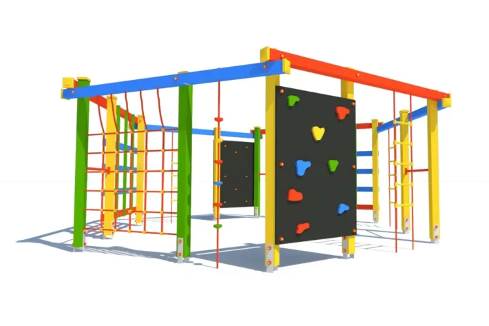 Urządzenie-sprawnościowe-sześciokąt-duży-1-wielofunkcyjny-zestaw-linowy Urządzenie sprawnościowe SZEŚCIOKĄT DUŻY to nowoczesny i funkcjonalny element placu zabaw.