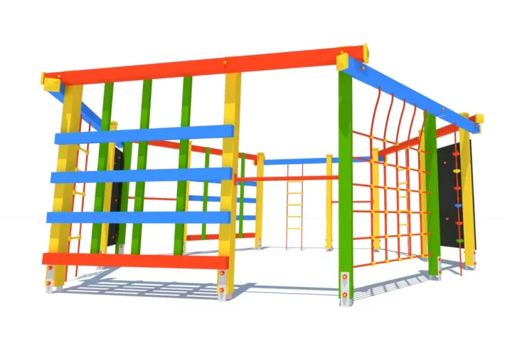Urządzenie-sprawnościowe-sześciokąt-duży-4-wielofunkcyjny-zestaw-linowy Urządzenie sprawnościowe SZEŚCIOKĄT DUŻY to nowoczesny i funkcjonalny element placu zabaw.