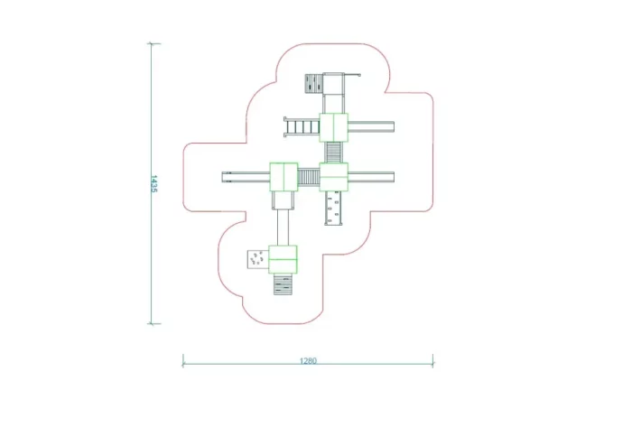 Zestaw-zabawowy-K32-3-szkic-wszechstronny-plac-zabaw-dla-dzieci Zestaw Zabawowy K32-3 to rozbudowany system atrakcji dla dzieci w wieku od 0 do 12 lat, oferujący szeroki zakres aktywności ruchowych i zabaw edukacyjnych.