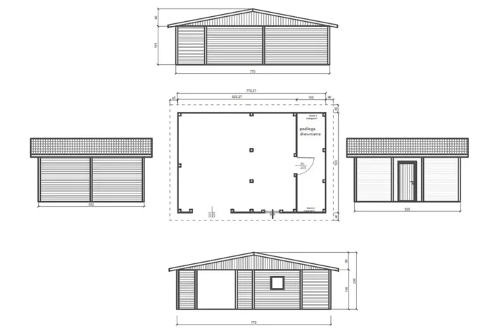 g5-szkic-nowoczesny-praktyczny-garaz Garaż G5 to nowoczesna i funkcjonalna konstrukcja, która łączy w sobie przestronny garaż z praktycznym pomieszczeniem gospodarczym oraz zadaszeniem. Dzięki wymiarom 7,70m x 5,20m, garaż oferuje wygodną przestrzeń do przechowywania pojazdów, narzędzi oraz sprzętów ogrodowych.